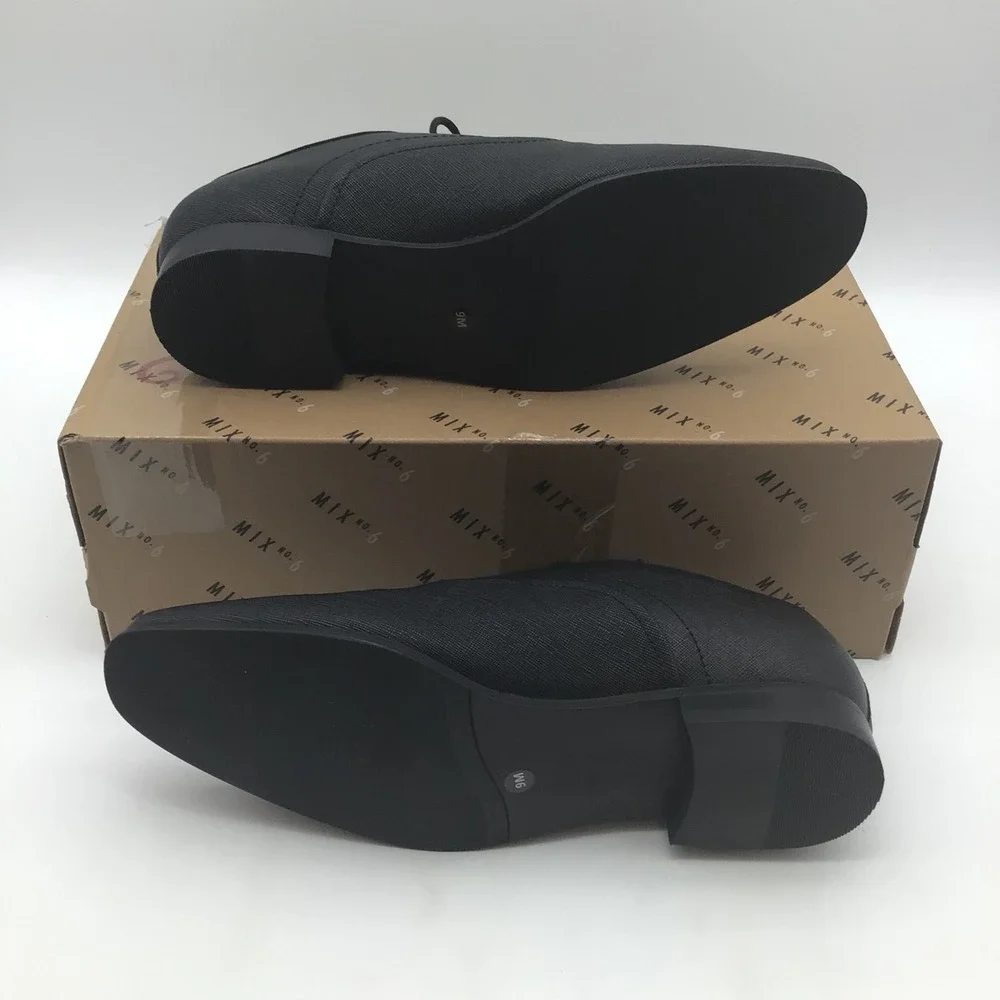 Mix No 6 Mens Neze‎ Saffiano PU Black Lace Up Oxford Dress Shoes Size 9M NEW